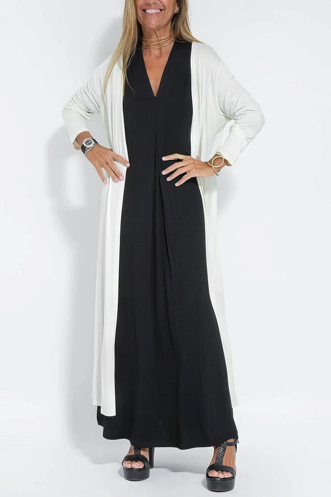 Ava™ | Elegante vestido largo + cárdigan a juego de REGALO