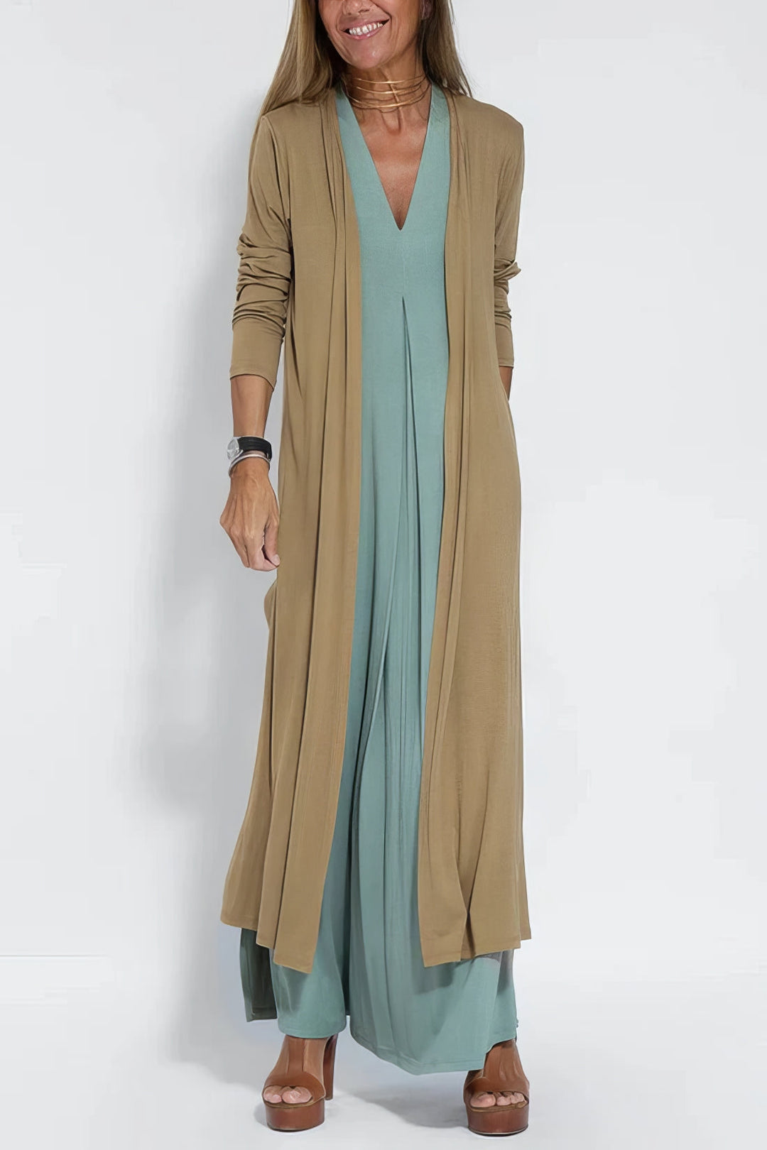 Ava™ | Elegante vestido largo + cárdigan a juego de REGALO