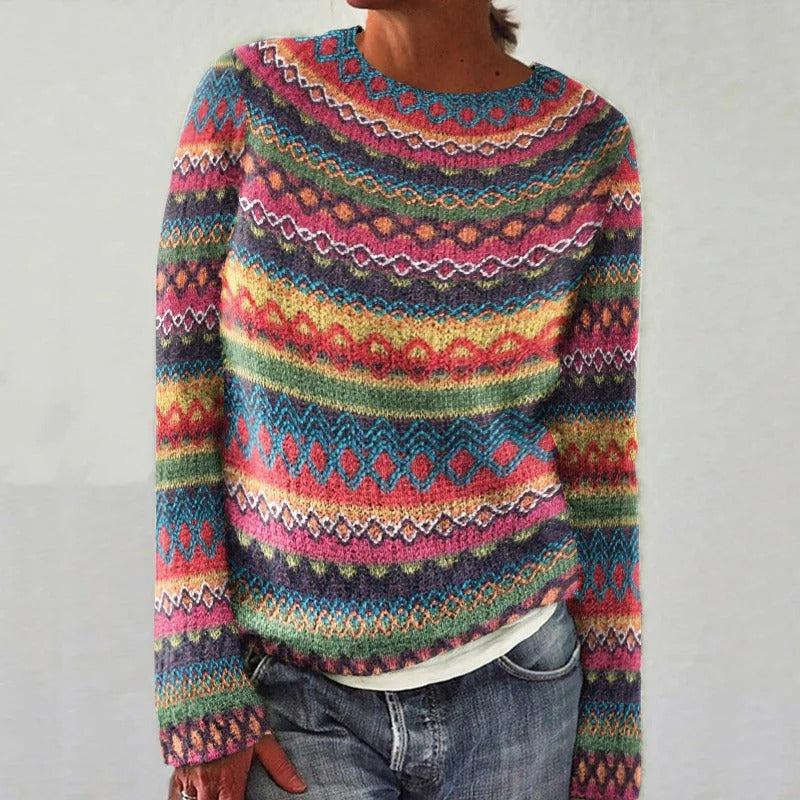 Emma - Elegant printed long-sleeved sweater
