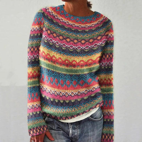 Emma - Elegant printed long-sleeved sweater