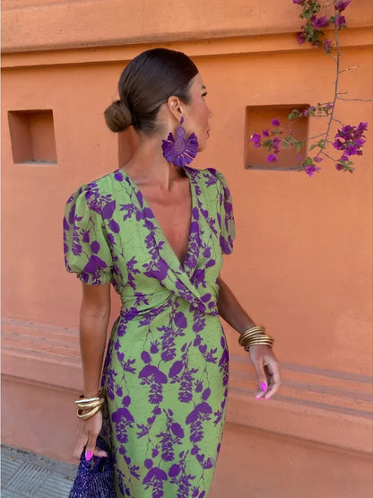 Eloise™ Elegantes Printkleid mit V-Ausschnitt