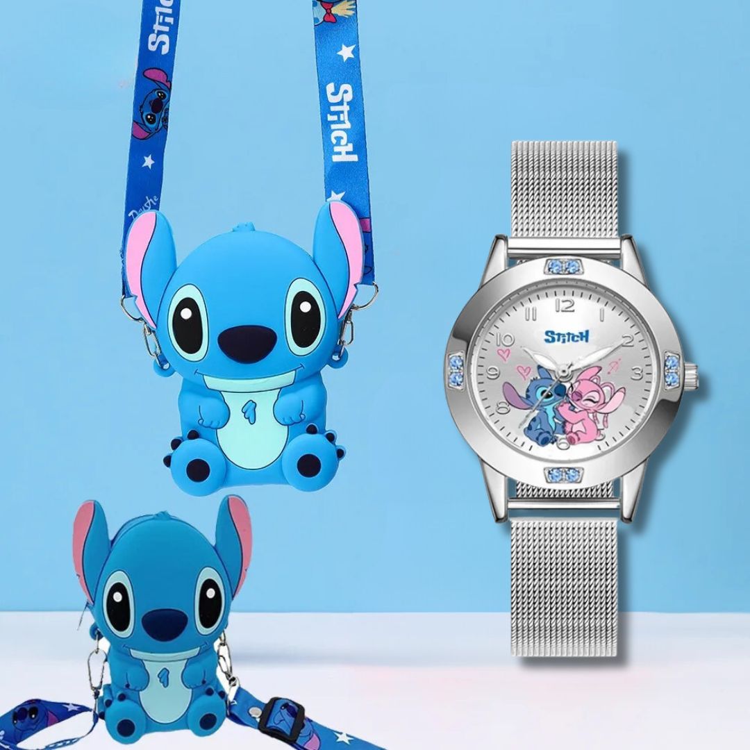 RELOJ OHANA "FAMILIA" + REGALO BOLSO STITCH