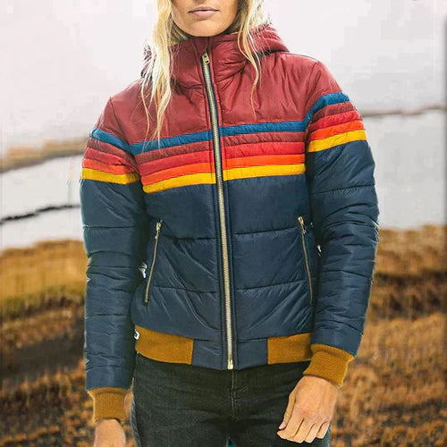 Roswitha - Chaqueta retro con capucha de pelo sintético