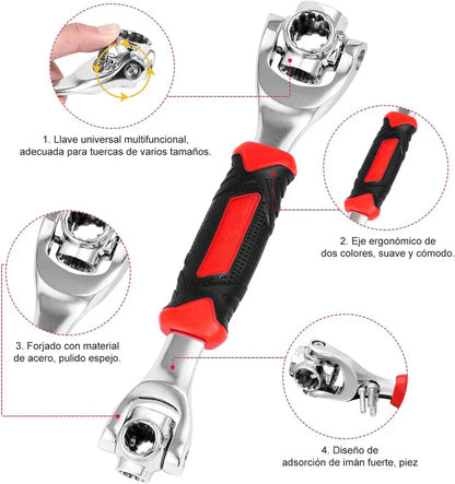 LLAVE INGLESA 48 EN 1 - CON CABEZAL GIRATORIO 360 GRADOS