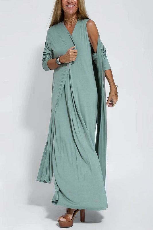 Ava™ | Elegante vestido largo + cárdigan a juego de REGALO